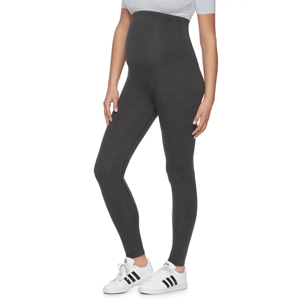 High-Waist Mat Active Leggings - Heather Gray & Black